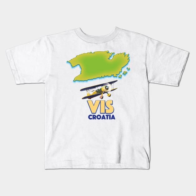 Vis Croatia map Kids T-Shirt by nickemporium1